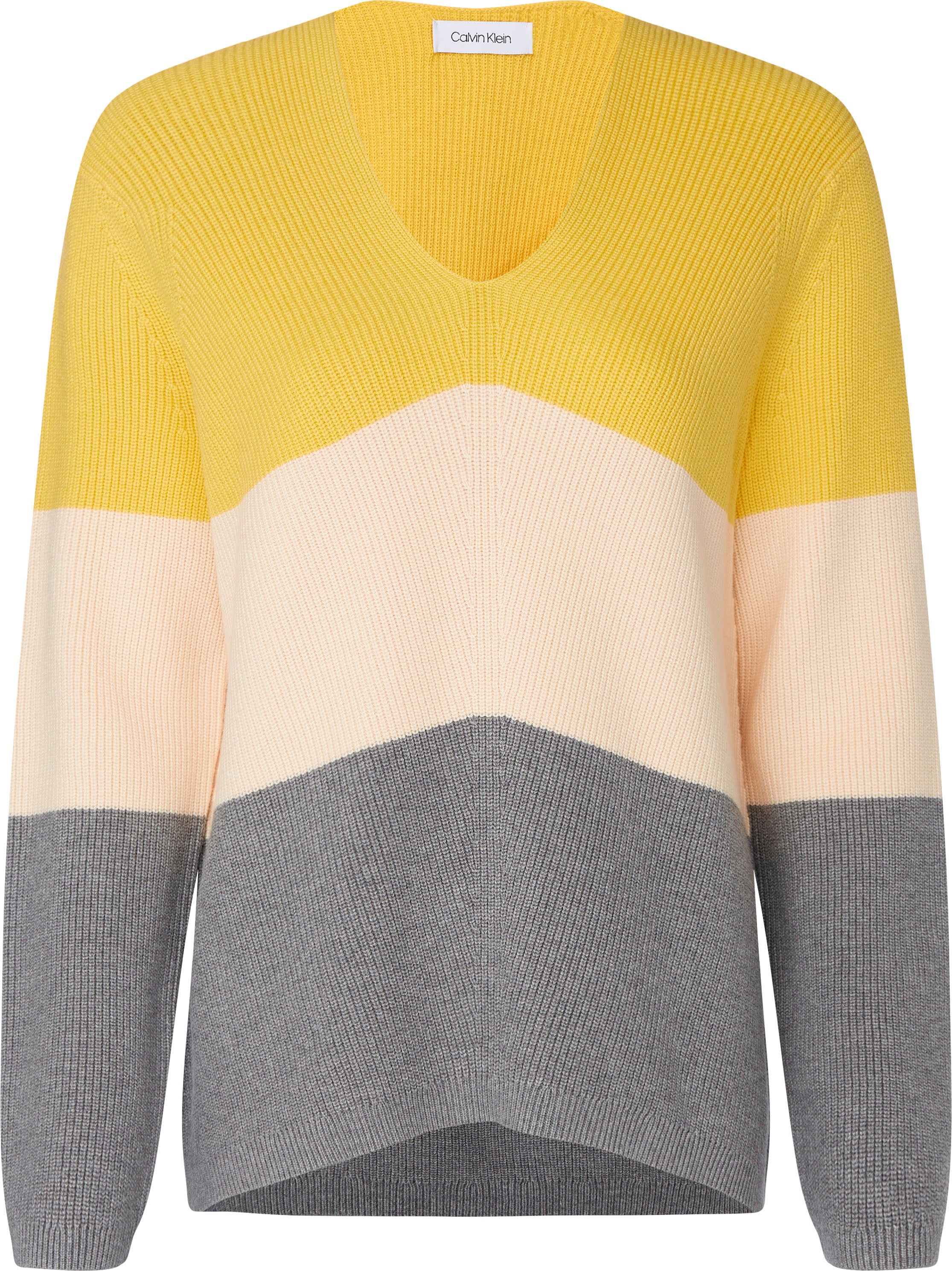 Calvin Klein V-Ausschnitt-Pullover »LS COLOR BLOCK SWEATER ...