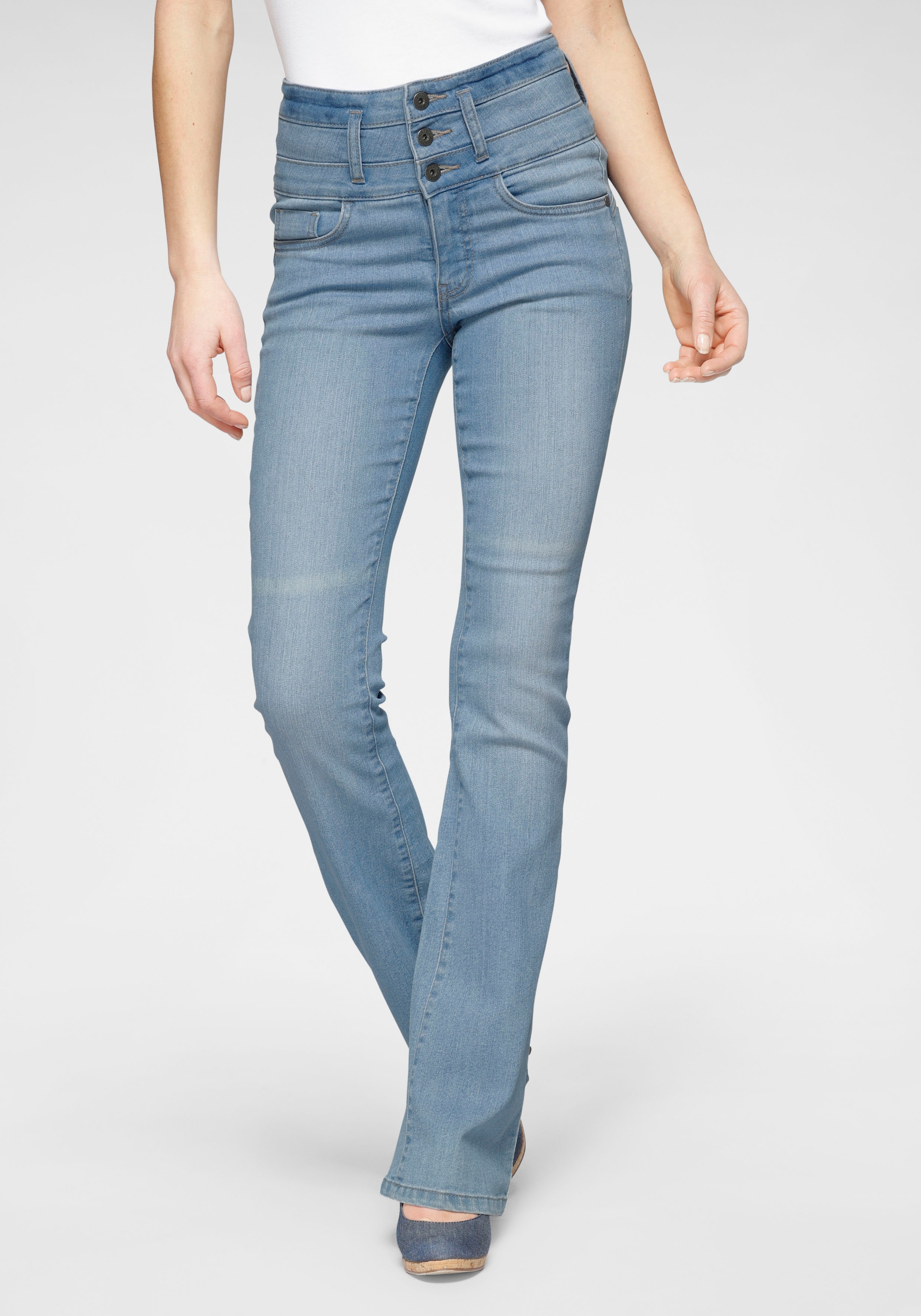 Arizona Bootcut-Jeans »mit extrabreitem Waist High Bund«, | online I\'m walking