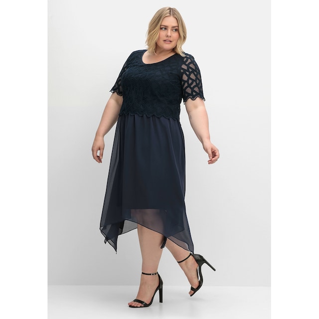 Sheego Abendkleid »Große Größen«, aus Chiffon, mit Zierbortenstickerei  online kaufen | I\'m walking