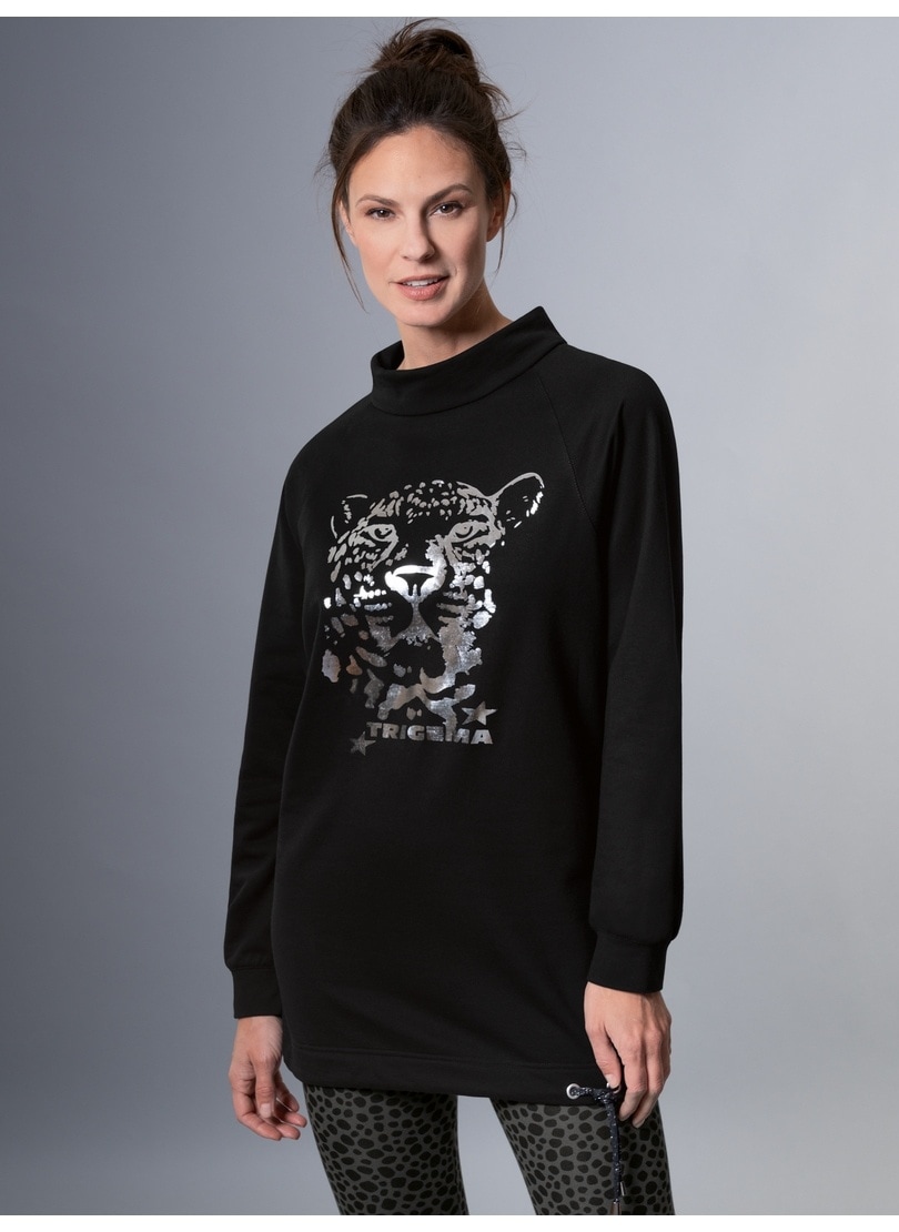 Trigema Sweatshirt »TRIGEMA Longshirt mit kaufen schimmerndem Leo-Print« | I\'m walking online