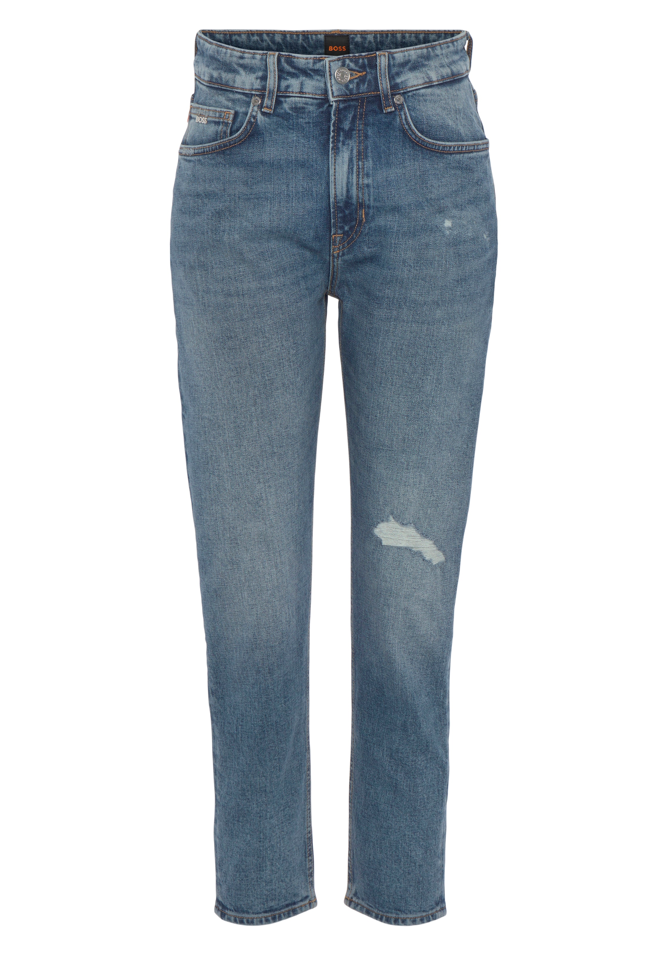 »Elsa Stretch-Jeans stonewashed Rise Premium Leibhöhe mittlere Denim ORANGE BOSS Waist, Mid im kaufen Look Jeans«, Mid