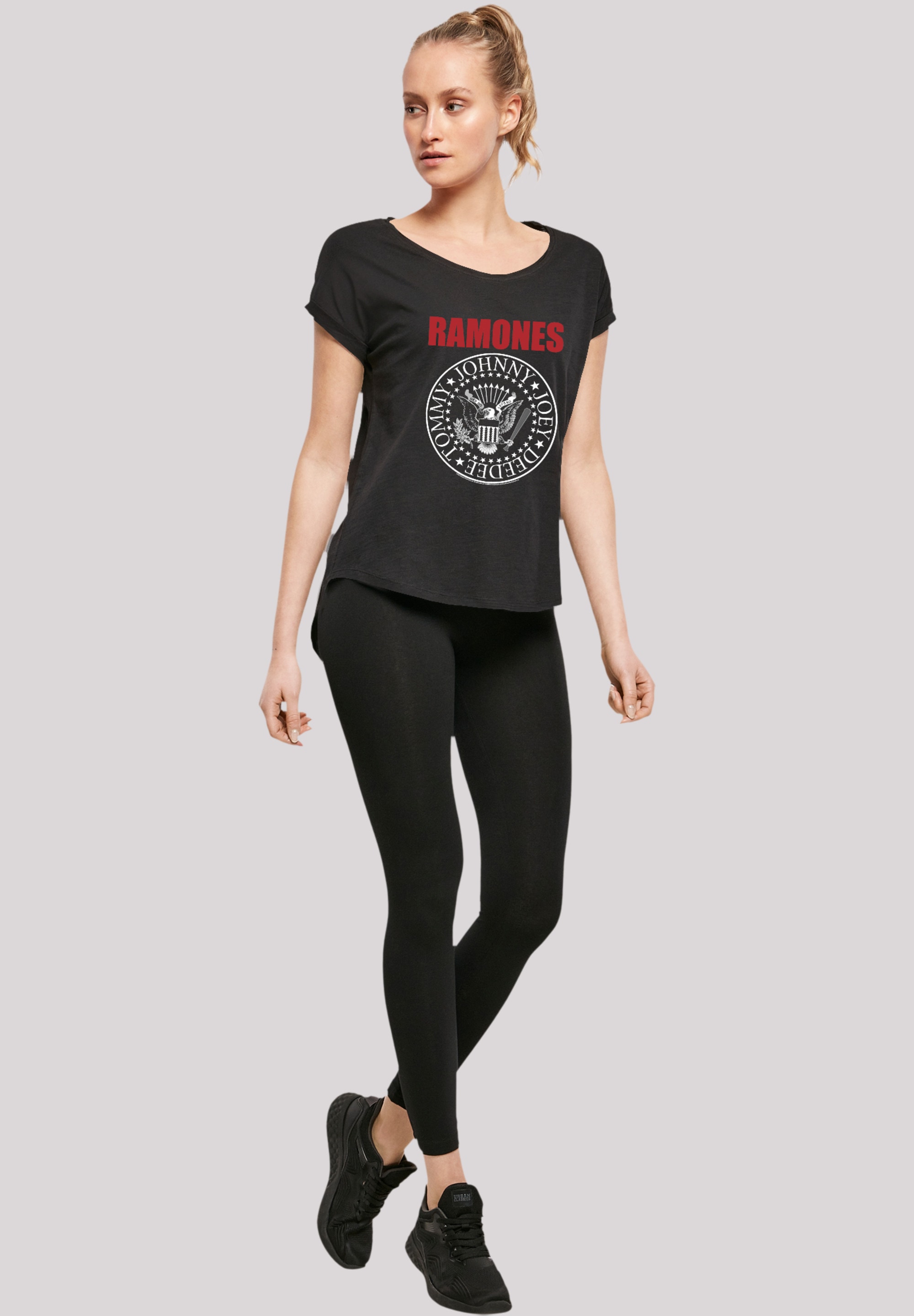 F4NT4STIC T-Shirt »Ramones Rock Musik Band Red Text Seal«, Premium Qualität,  Band, Rock-Musik | I\'m walking