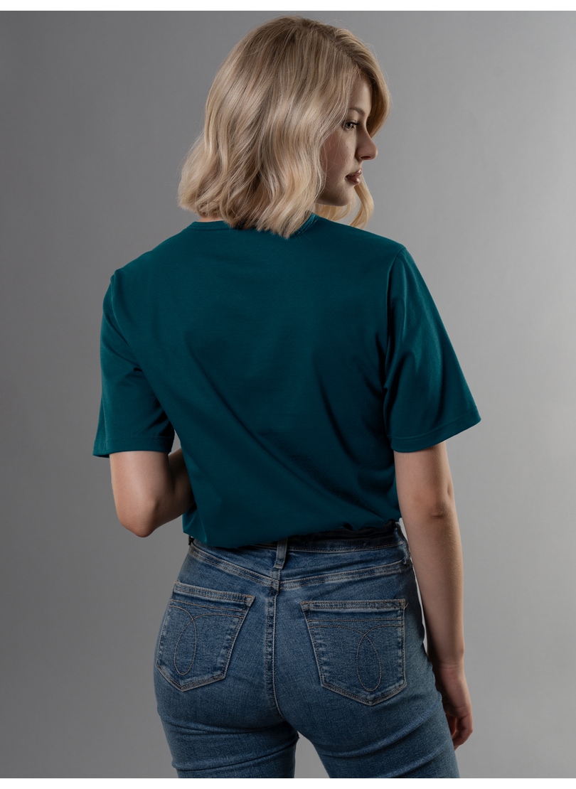 »TRIGEMA Knopfleiste T-Shirt DELUXE mit walking Baumwolle« I\'m T-Shirt | Trigema online