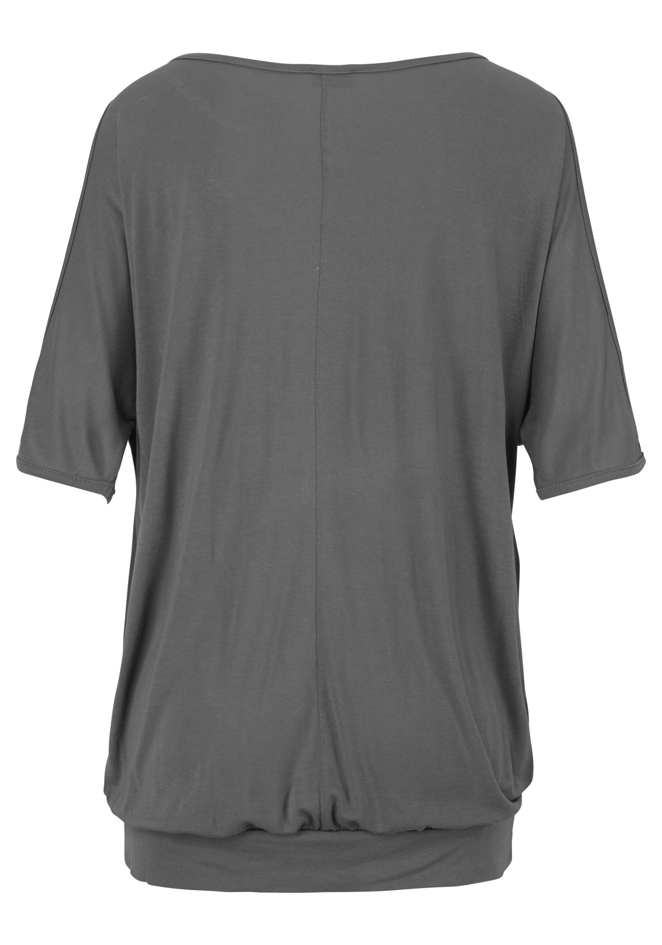 LASCANA Strandshirt, mit Schlitzen an den Ärmeln, Kurzarmshirt,  schulterfrei bestellen