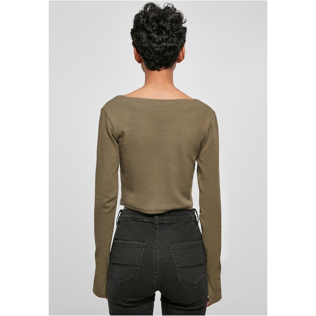 URBAN CLASSICS Langarmshirt »Damen Ladies Short Rib Corsage Longsleeve«, (1  tlg.) online kaufen | I\'m walking