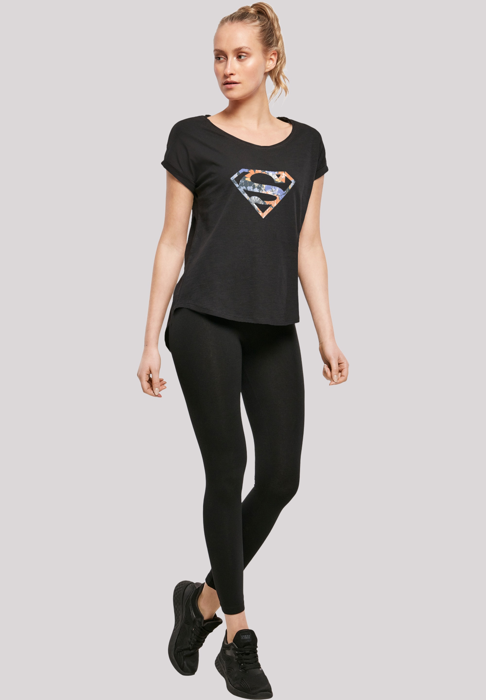 F4NT4STIC T-Shirt »Long Cut T-Shirt DC Comics Superman Floral Logo Superheld«,  Print bestellen | I'm walking