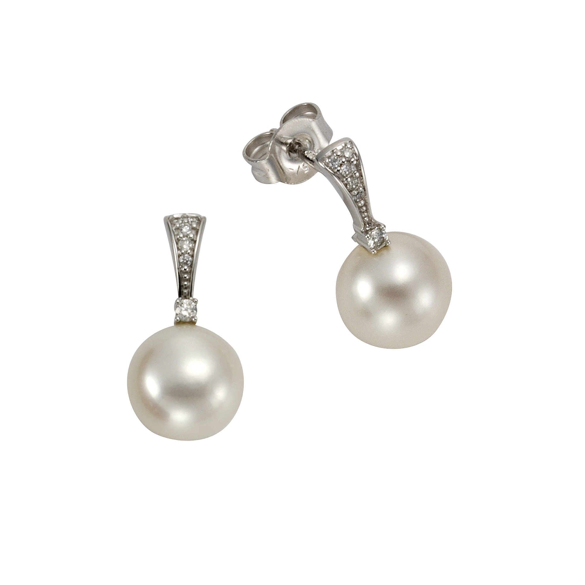 Orolino Paar Gold im Ohrstecker | »585 Perlen I\'m + Brillanten walking weiß 0,07ct.« Onlineshop