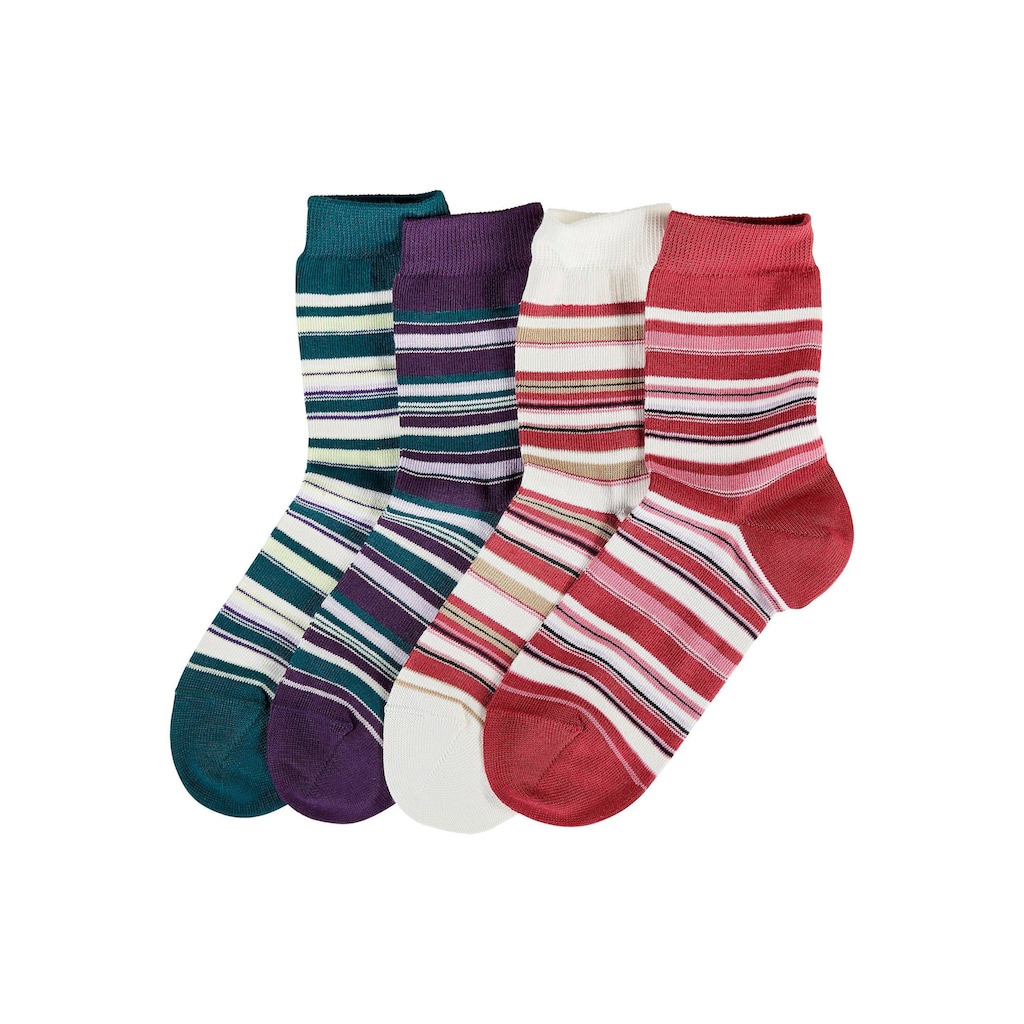 Lavana Socken (4 Paar) mit Ringelmuster