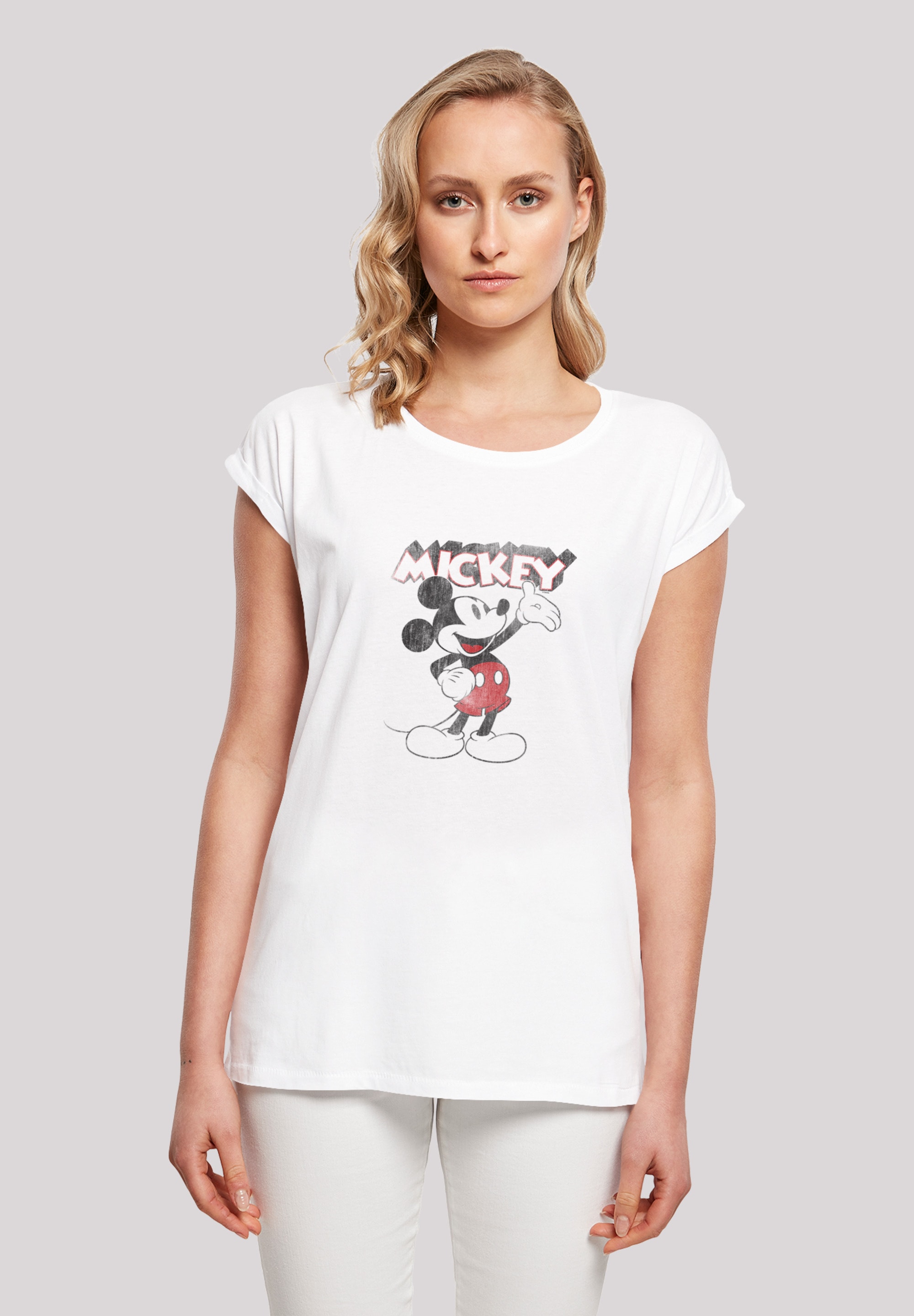 | F4NT4STIC Damen,Premium T-Shirt Mickey walking Mouse »Disney Presents Micky I\'m Maus«, Merch,Regular-Fit,Kurze Ärmel,Bedruckt Classic shoppen