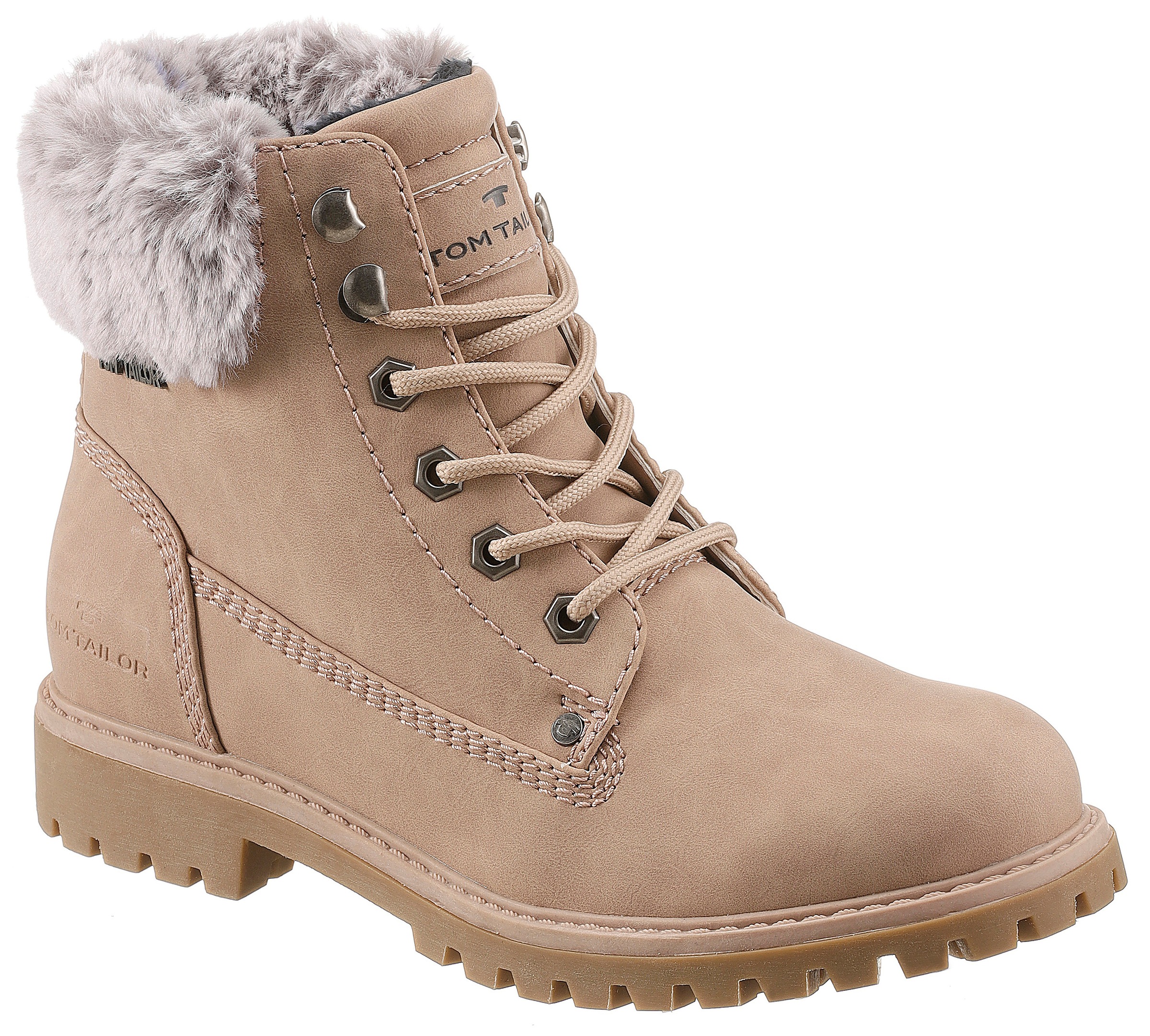 TOM TAILOR Schnürboots, mit Fellimitat-Kragen kaufen