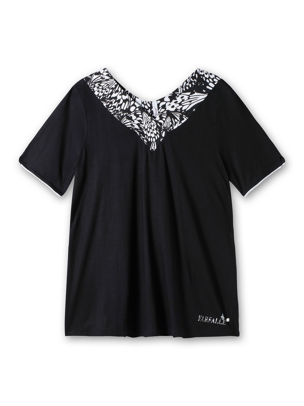 kaufen Sheego mit breiter Longshirt »Große Blende Größen«, am V-Ausschnitt