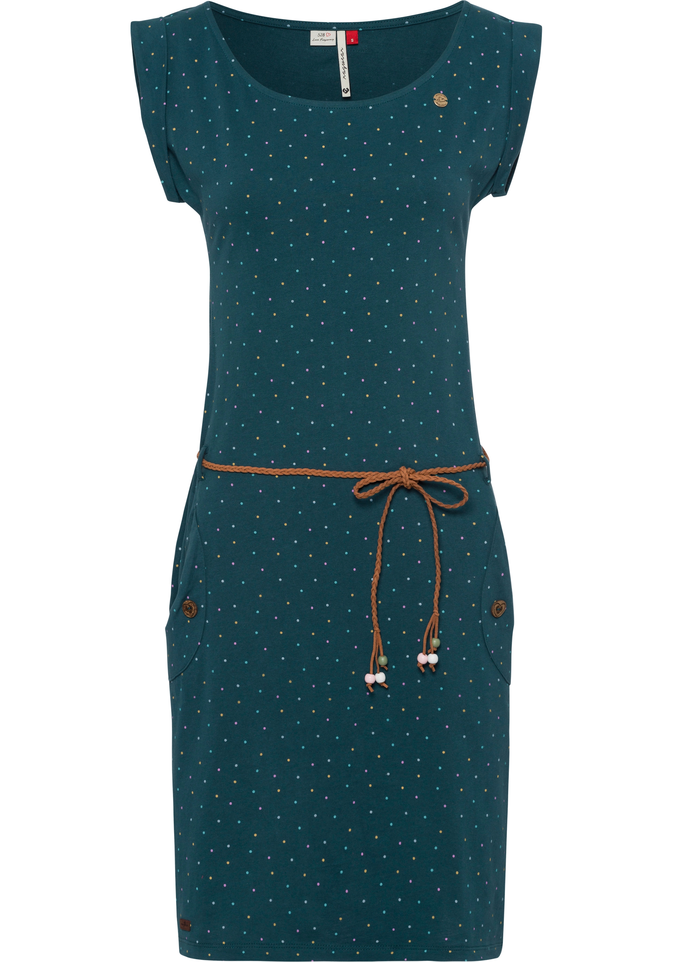 Ragwear Jerseykleid »TAGG DOTS«, (2 | I\'m tlg., walking bestellen mit Bindegürtel), im Multi-Color-Punkte-Muster