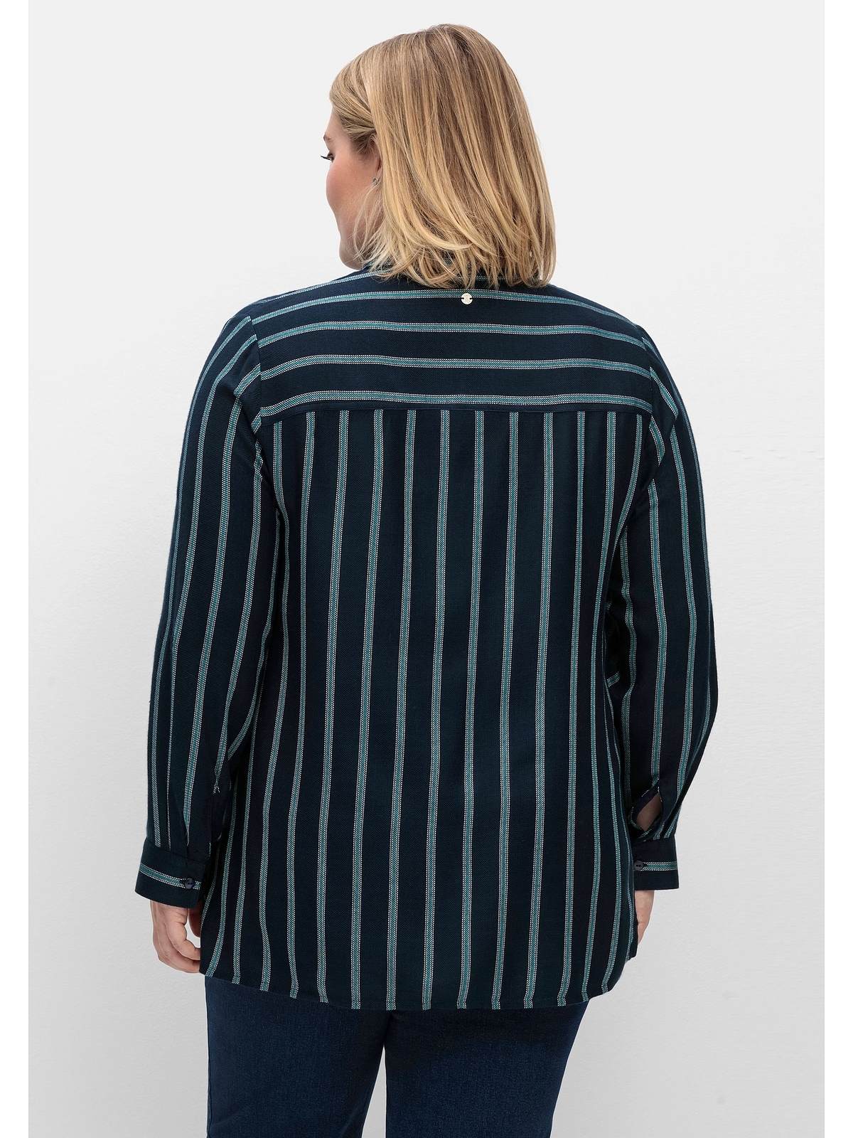 Langarmbluse Sheego Größen«, »Große transparent kaufen Multicolor-Streifen, mit leicht