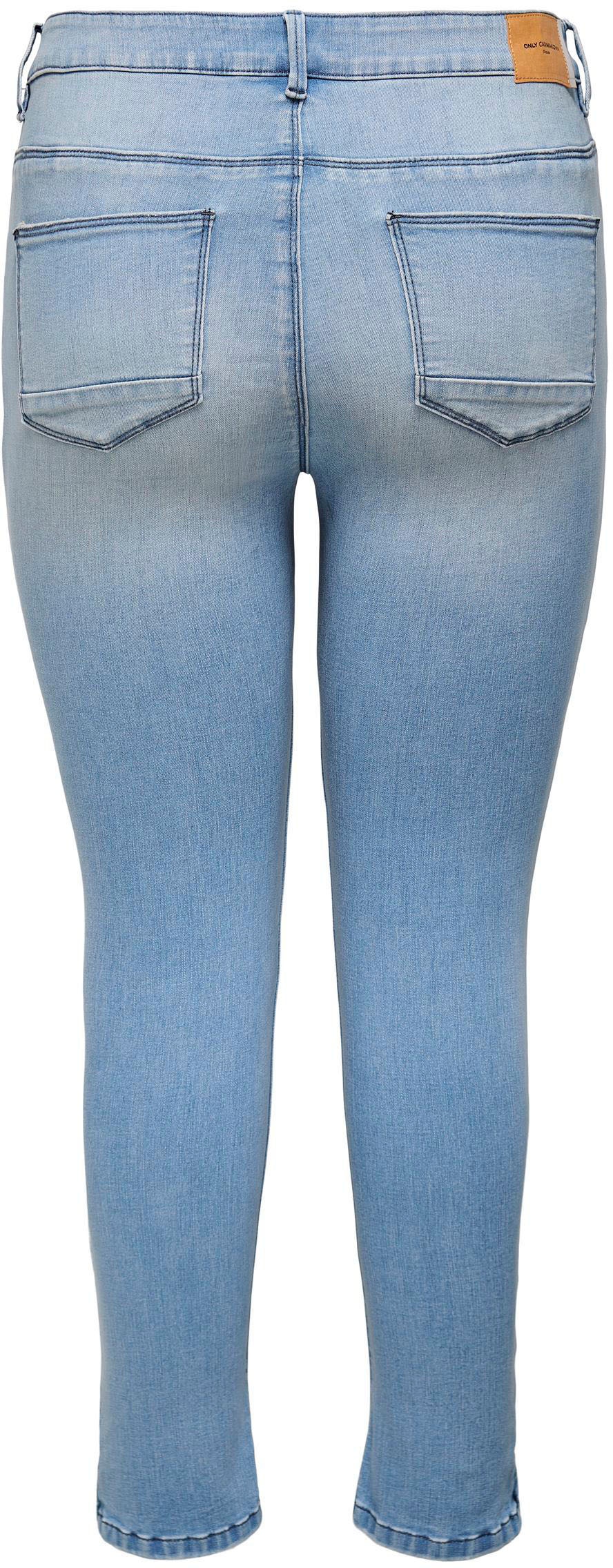 ONLY CARMAKOMA Skinny-fit-Jeans »CARKARLA REG BJ759 Destroyed NOOS«, online DNM Effekt mit ANK SK