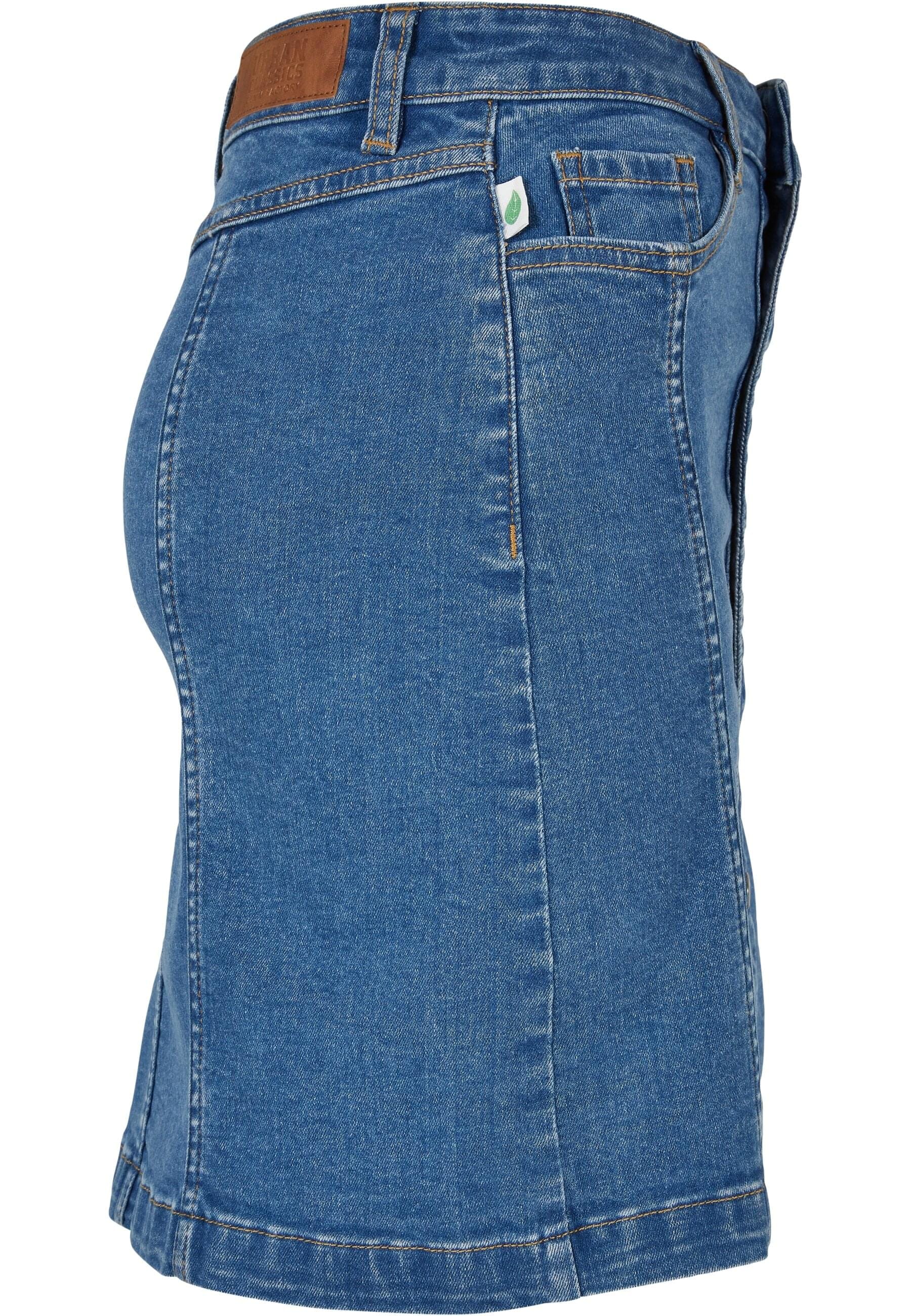 URBAN CLASSICS Sommerrock »Damen Ladies Organic Stretch Button Denim  Skirt«, (1 tlg.) | I'm walking