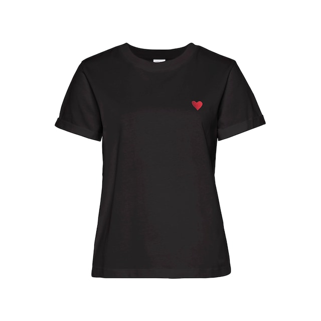LASCANA T-Shirt, mit Herz-Stickerei online | I'm walking