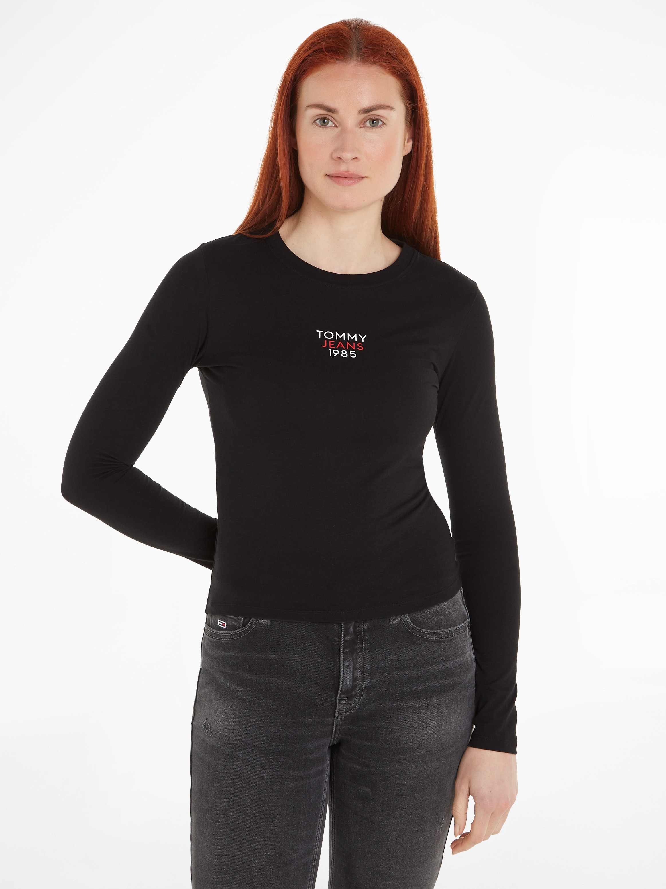Tommy Jeans Curve T-Shirt »TJW SLIM ESSENTIAL LOGO 1 LS EXT«, mit Tommy  Jeans Logo-Schriftzug kaufen