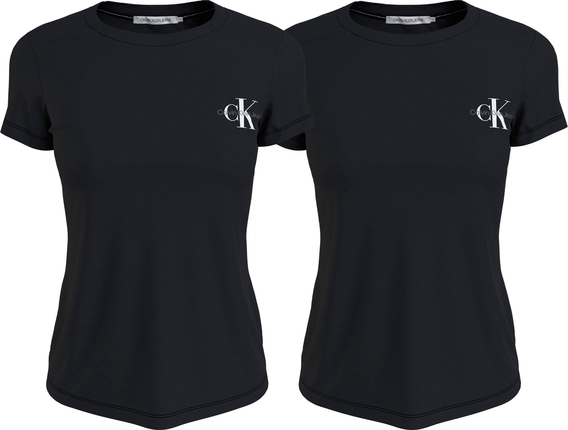 Calvin Klein Jeans Rundhalsshirt »2-PACK MONOLOGO SLIM TEE«, (Packung, 2 tlg.,  2er-Pack), mit Calvin Klein Jeans Logoprint auf der Brust online | T-Shirts