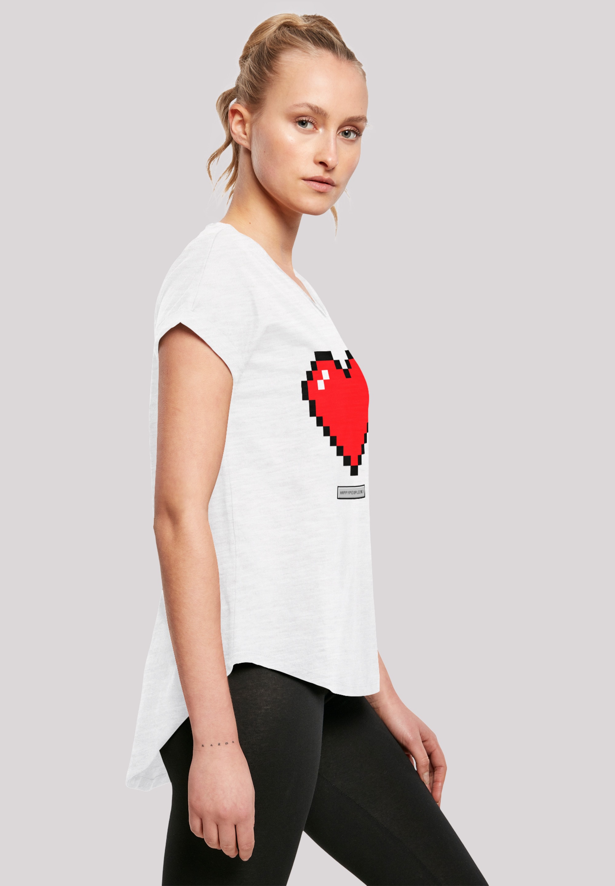 bestellen Happy People«, T-Shirt Print Vibes Good »Pixel Herz F4NT4STIC