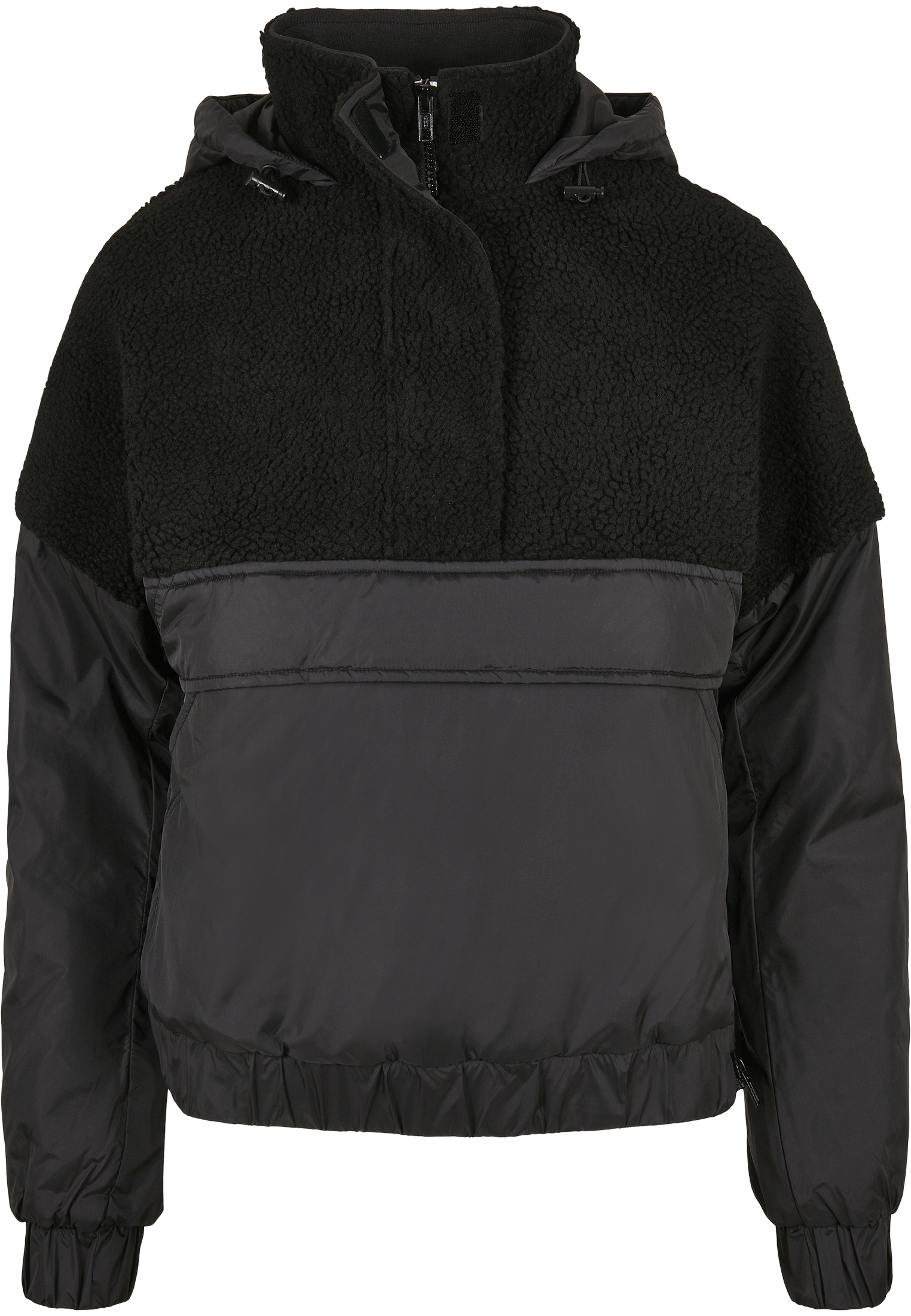 URBAN CLASSICS Winterjacke »Damen Ladies Sherpa Mix Pull Over Jacket«, (1 St.),  mit Kapuze online | 
