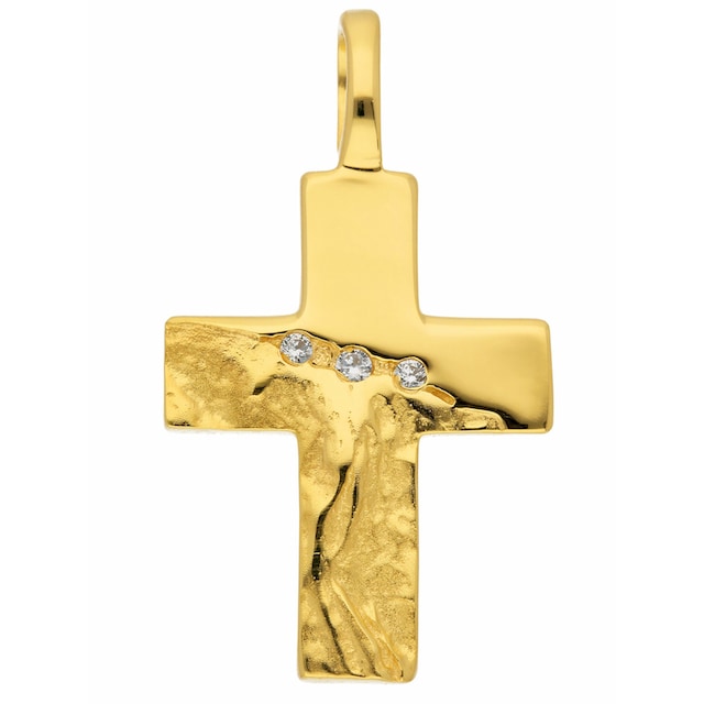 Adelia´s Kettenanhänger »333 Gold Kreuz Anhänger mit Zirkonia«, mit  Zirkonia Goldschmuck für Damen & Herren bestellen | I\'m walking