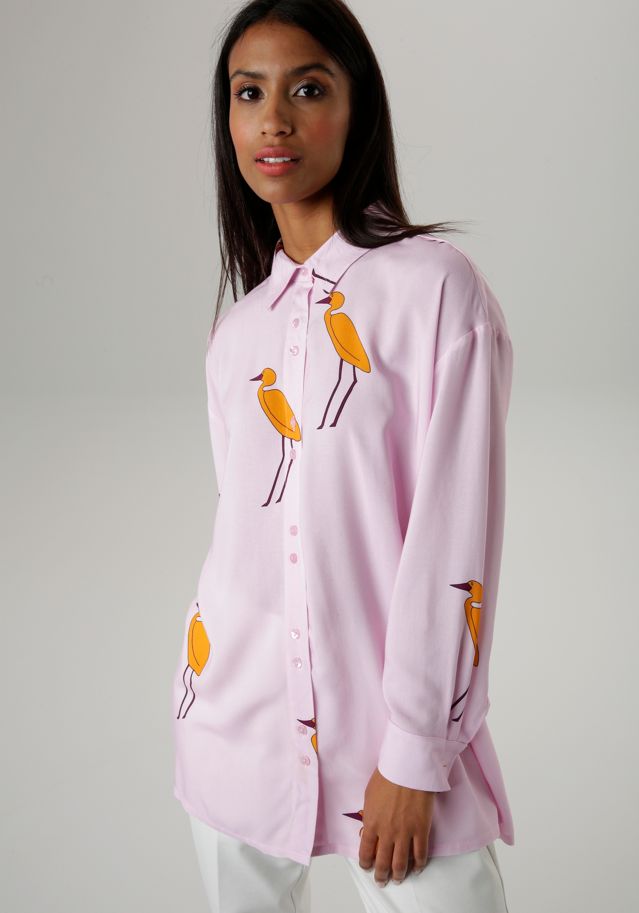 Oversize-Form tierisch walking gutem mit online Hemdbluse, I\'m und | NEUE - Aniston kaufen SELECTED Druck KOLLEKTION