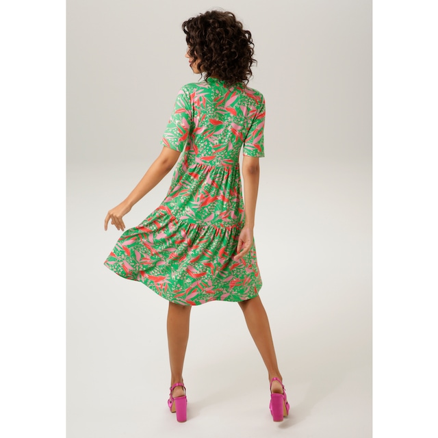 Aniston CASUAL Sommerkleid, mit trendfarbenem, graphischem Blumendruck - NEUE  KOLLEKTION online kaufen | I'm walking