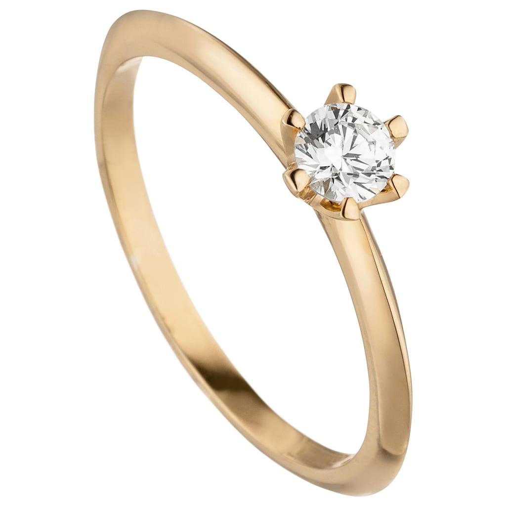 JOBO Fingerring Ring mit Diamant Brillant 0 25 ct. 585 Roségold