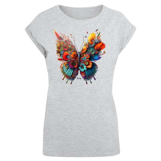 »Schmetterling Print I\'m | walking shoppen Blumen«, T-Shirt F4NT4STIC