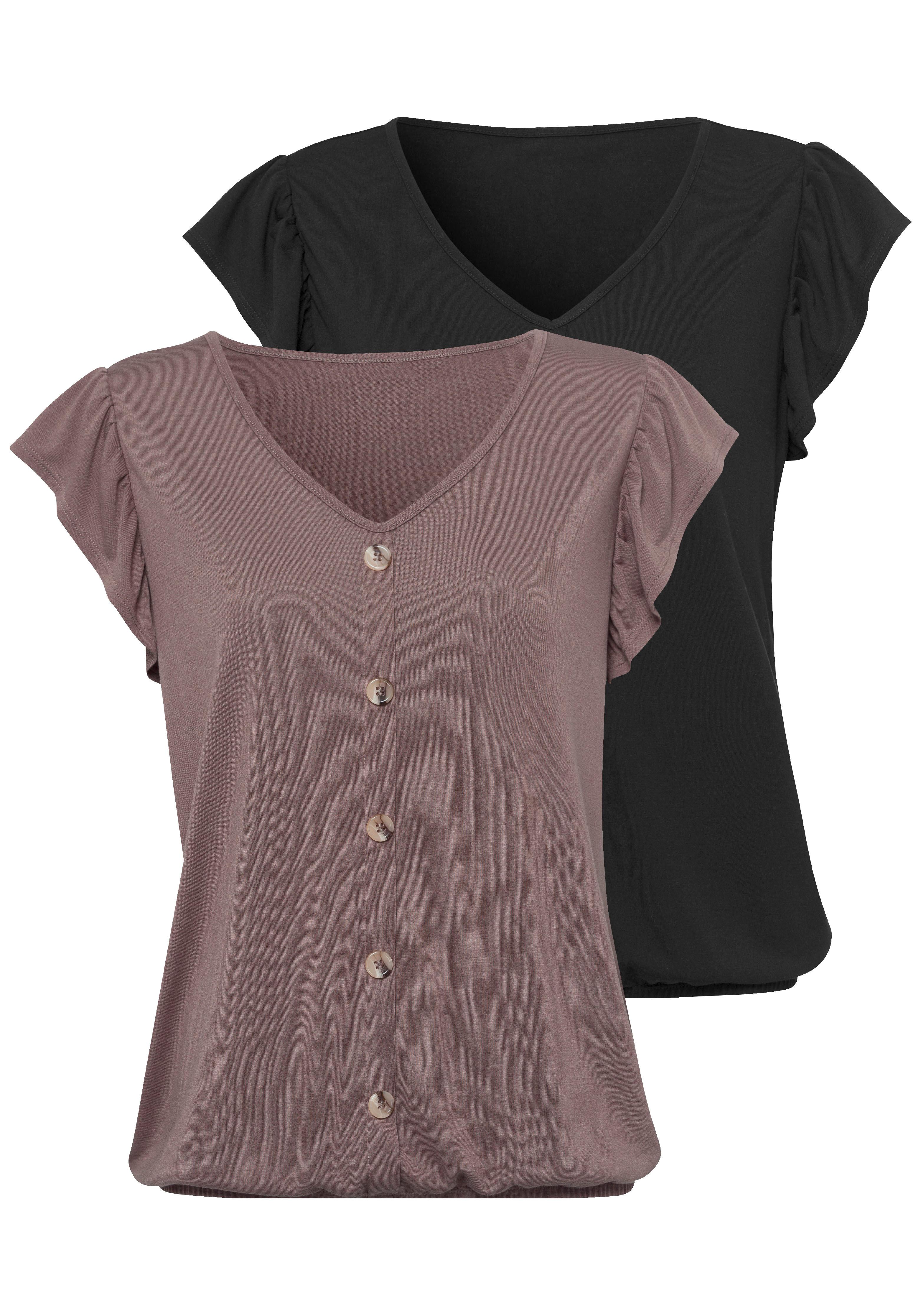 LASCANA Longshirt, (2er-Pack), mit breitem Bund shoppen | T-Shirts