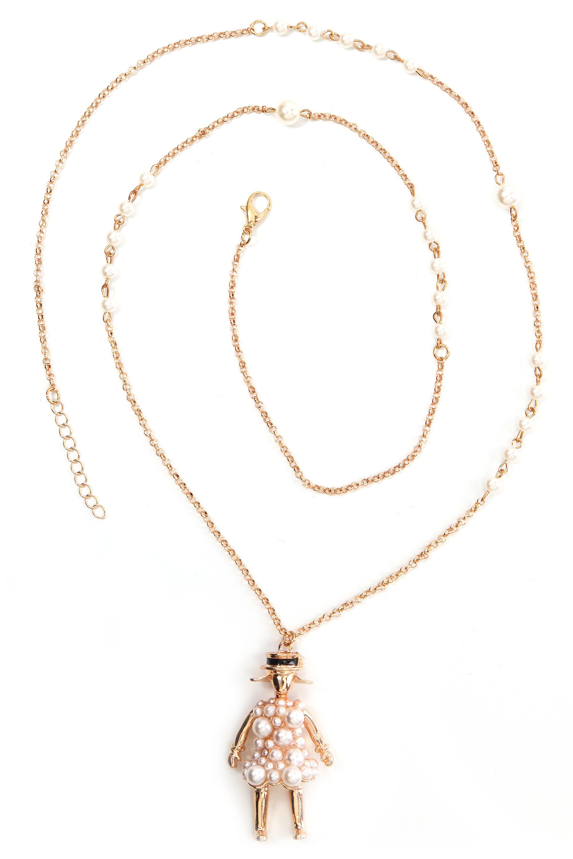 COLLEZIONE ALESSANDRO Lange Kette »Hulda«, lange goldfarbige Gliederkette  mit Perlen im Onlineshop | I\'m walking