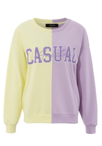 Aniston CASUAL Sweatshirt, mit topmodischem Flächenteiler und Aniston CASUAL-Schriftzug kaufen