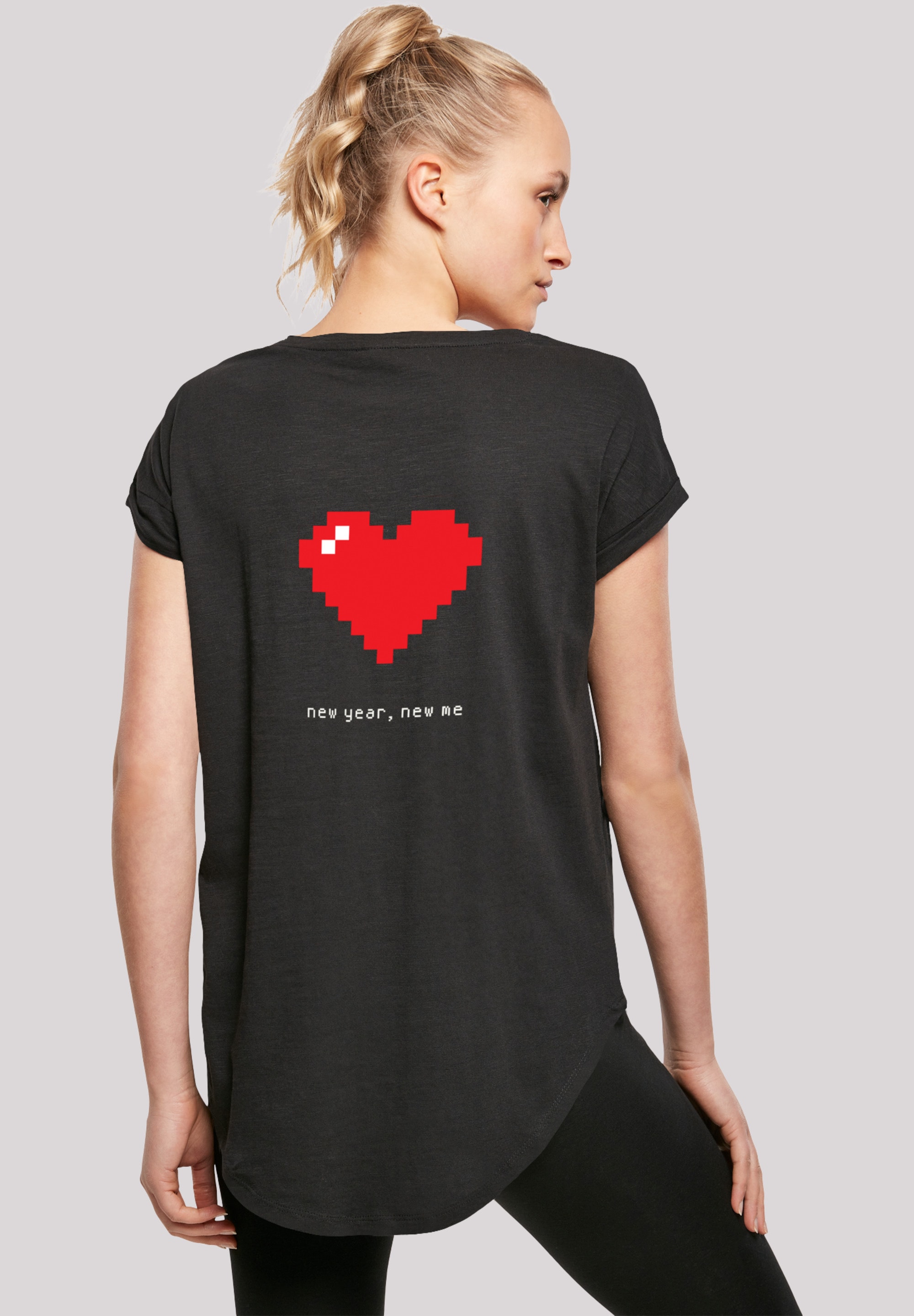 F4NT4STIC T-Shirt »Pixel Print Herz shoppen Happy New Silvester«, Year