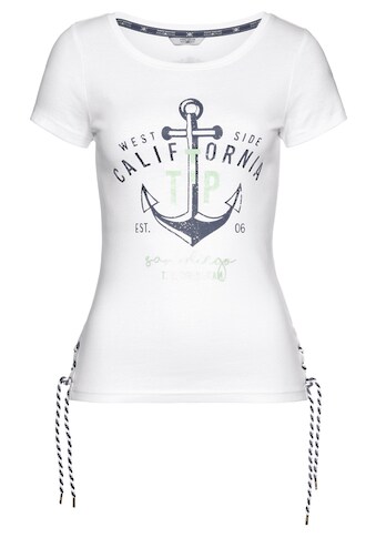 TOM TAILOR Polo Team Print-Shirt, mit maritimen Logodruck und two-tone Bindeband -... kaufen