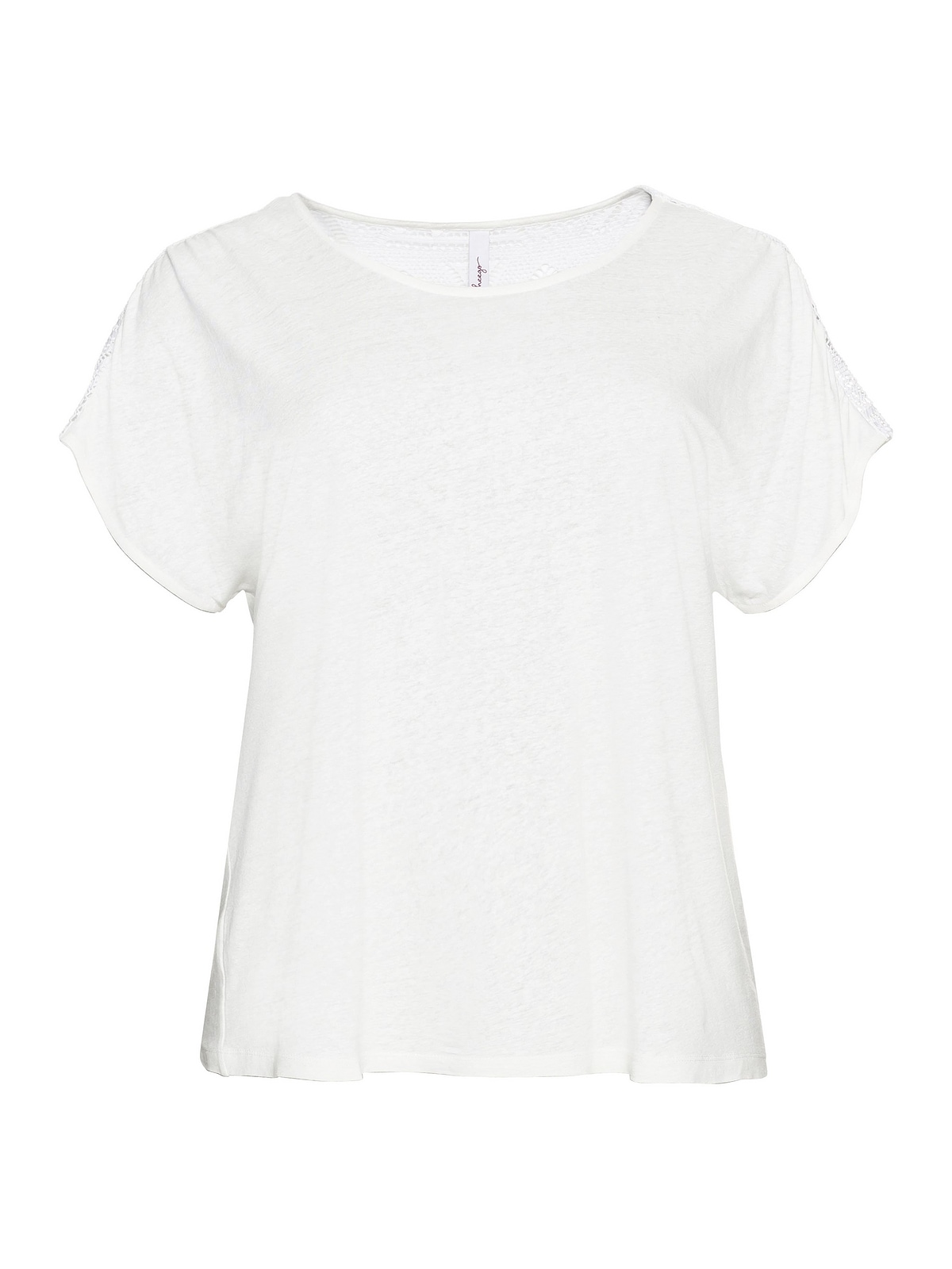 Sheego T-Shirt »Große Größen«, im Leinenmix, hinten mit Ajourmuster-Passe  kaufen