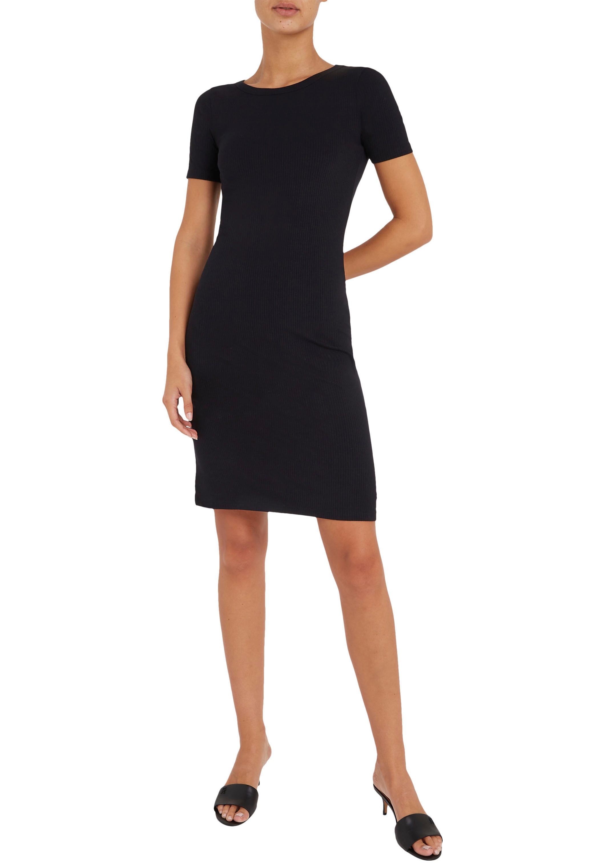 Tommy Hilfiger Jerseykleid »REG 5X2 RIB KNEE DRESS SS«, in modischer Rippware kaufen