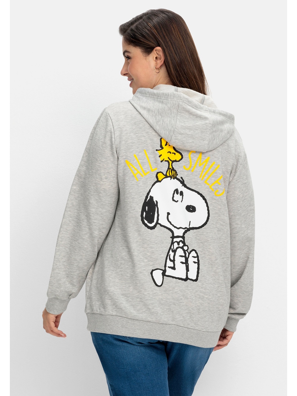 Sheego Kapuzensweatjacke »Große kaufen mit Snoopy-Print Größen«