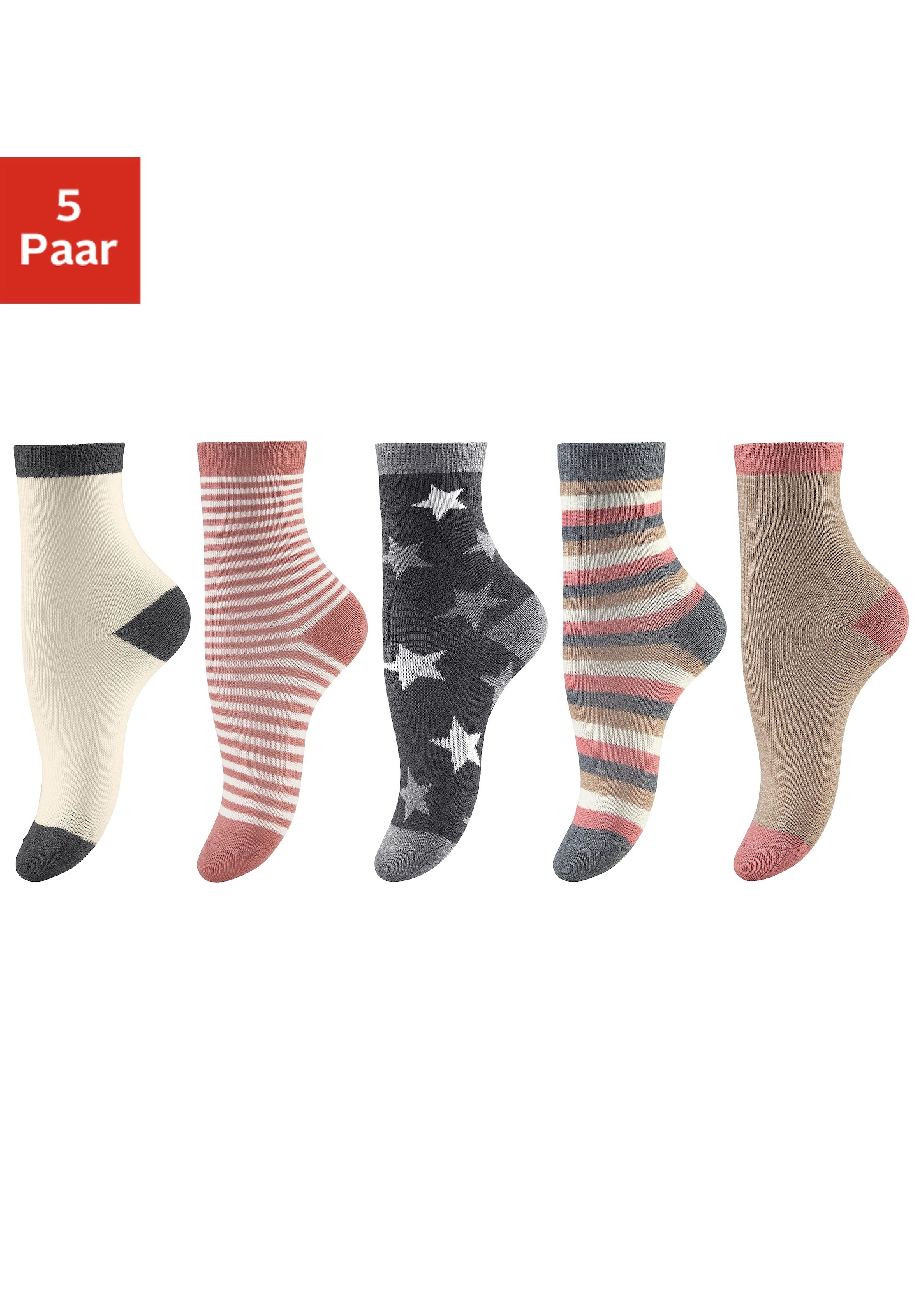 Socken, (5 Paar), in 5 verschiedenen Designs bestellen | I'm walking
