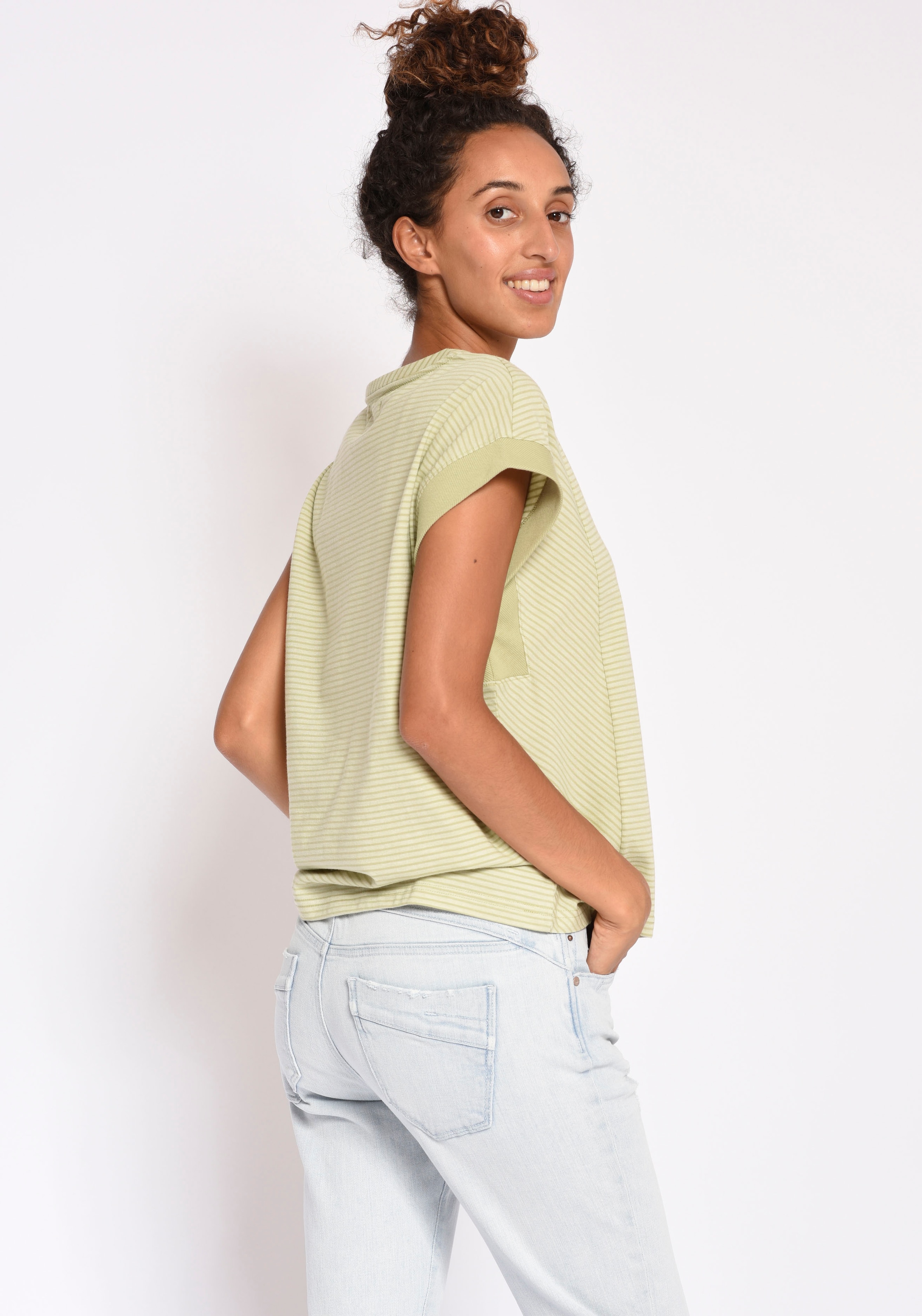 GANG T-Shirt »94GWYN SHIRT«, im zarten Streifen-Design mit Ripp-Einsatz am  Ärmel kaufen | I'm walking