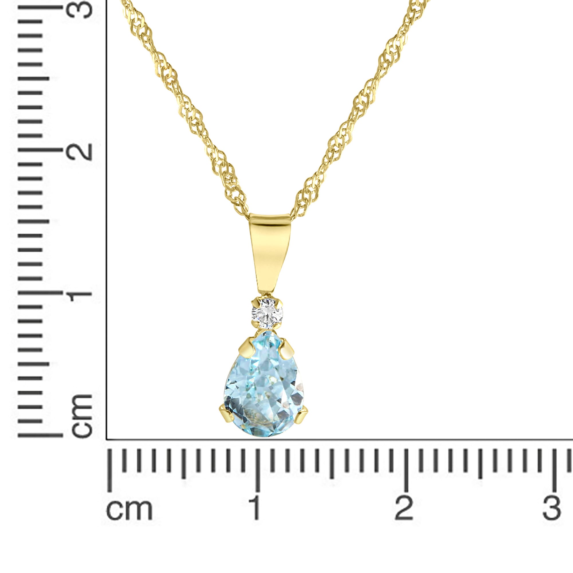Fascination by Ellen K. Kette mit Anhänger Gold 375 mit Blautopas (beh.)