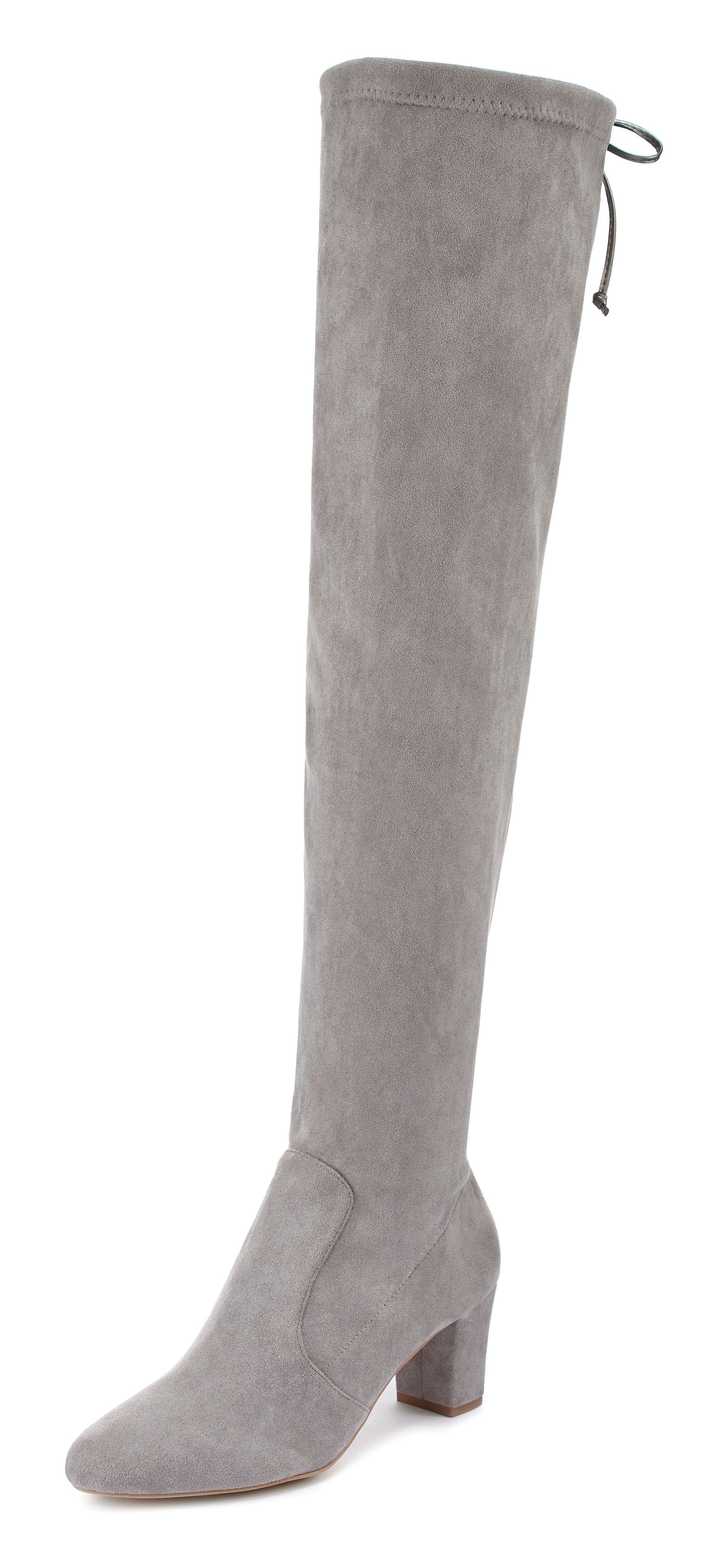lascana -  Overkneestiefel, aus weichem Stretchmaterial und bequemem Blockabsatz VEGAN