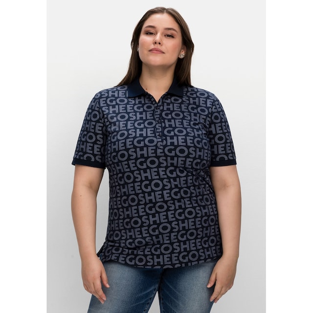 Waffelpiqué »Große Alloverdruck, aus T-Shirt mit Sheego Größen«, kaufen