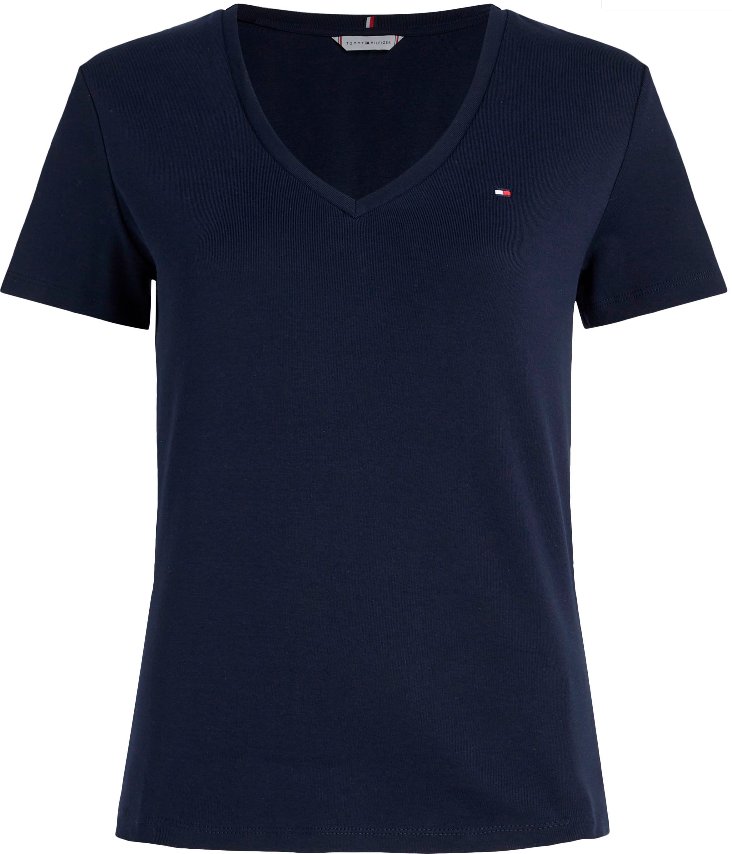 Tommy Hilfiger Curve V-Shirt »CRV SLIM CODY RIB V-NECK SS«, aus reiner Bio-Baumwolle kaufen