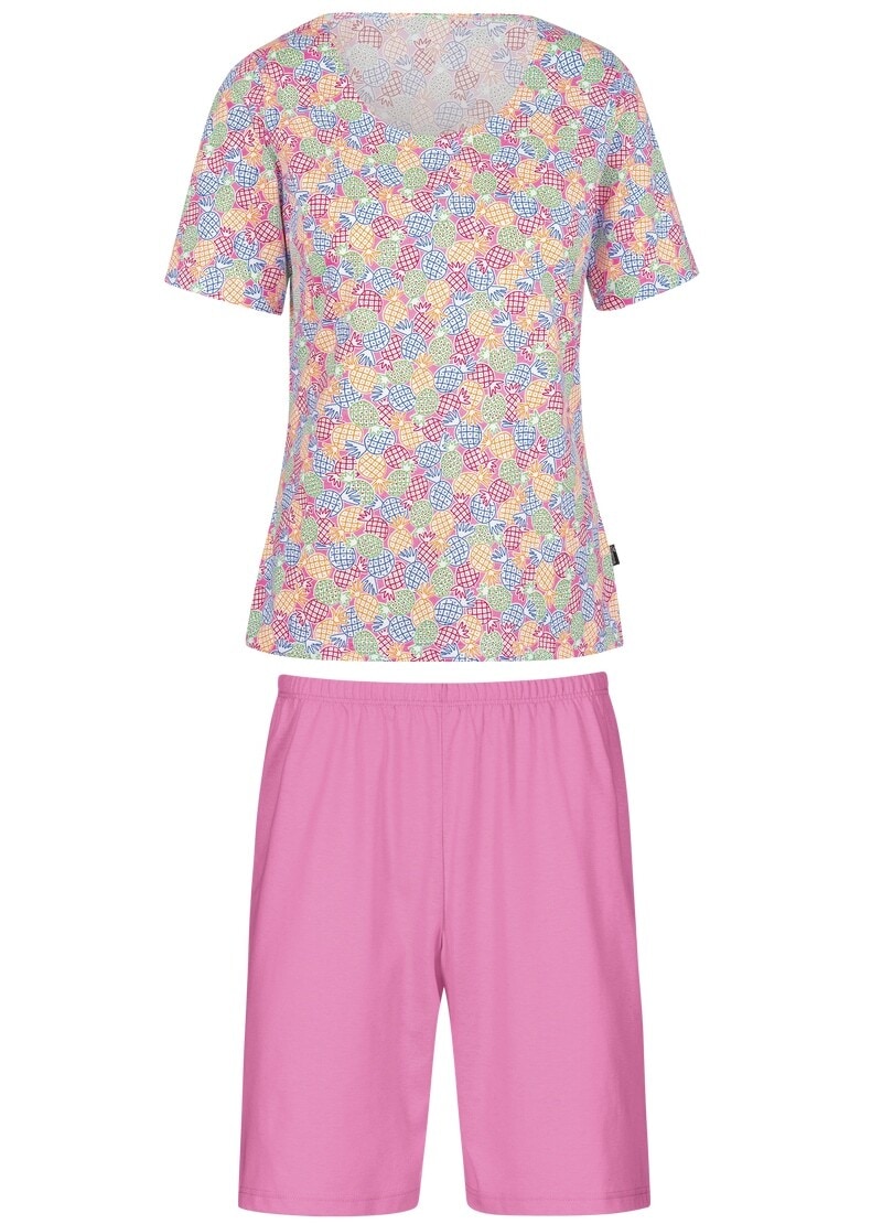 Wäsche farbenfrohem Kurzer Schlafanzug & Rechnung Schlafanzug bestellen Muster« mit Trigema auf »TRIGEMA