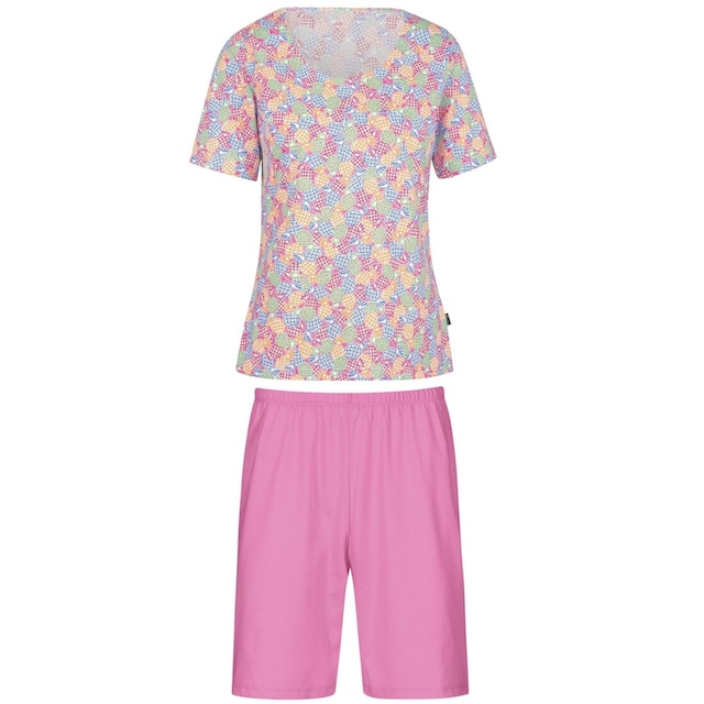 Trigema Schlafanzug »TRIGEMA Kurzer Schlafanzug mit farbenfrohem Muster« &  Wäsche auf Rechnung bestellen