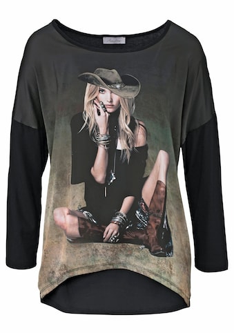 Aniston CASUAL Langarmshirt, mit femininem Frontdruck kaufen