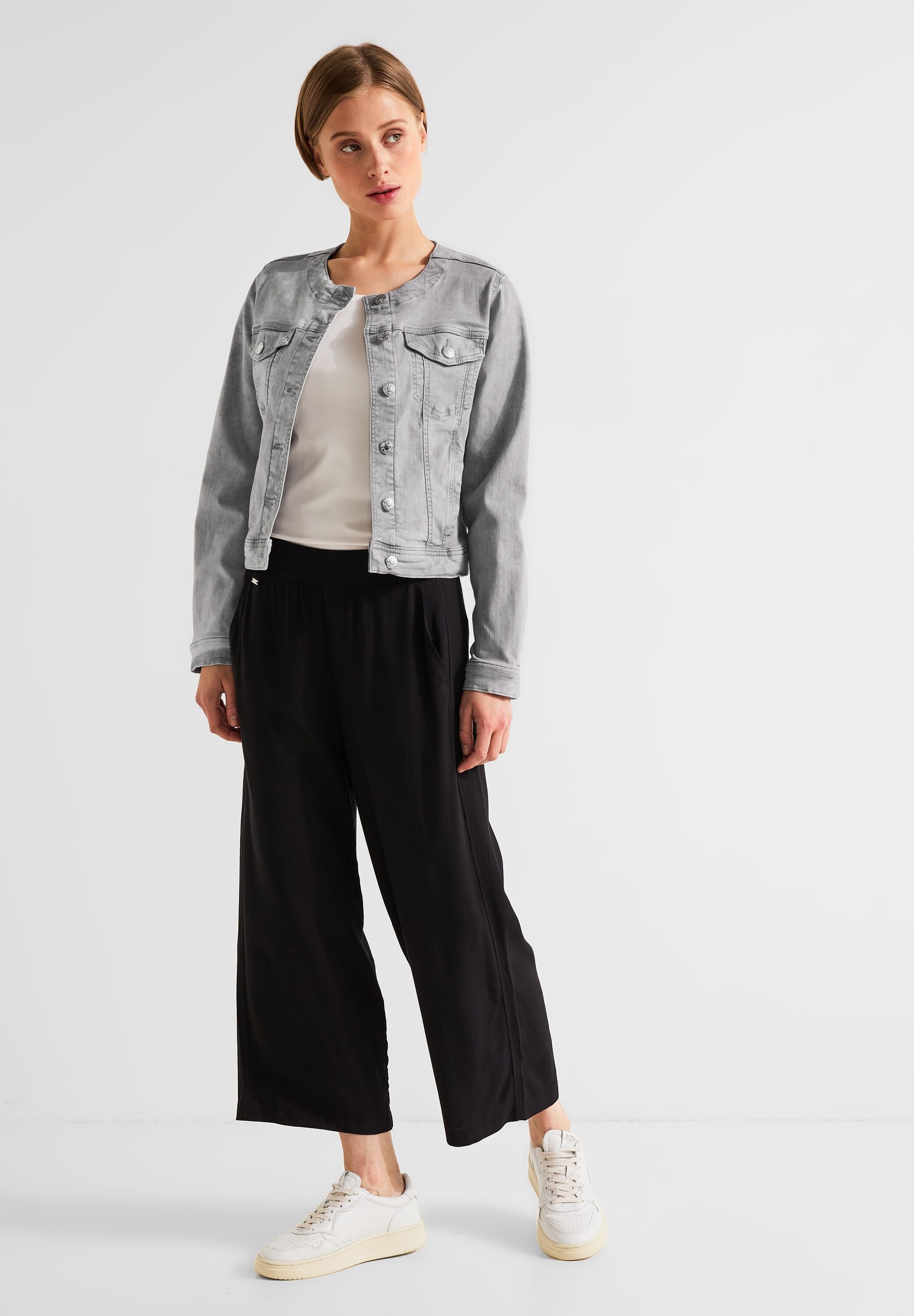 STREET ONE Jeansjacke, Materialmix Kapuze, aus ohne kaufen softem