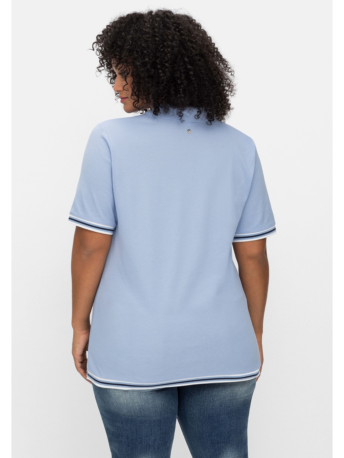 Sheego T-Shirt »Große Größen«, mit Kontrastkanten, aus Waffelpiqué shoppen  | I\'m walking