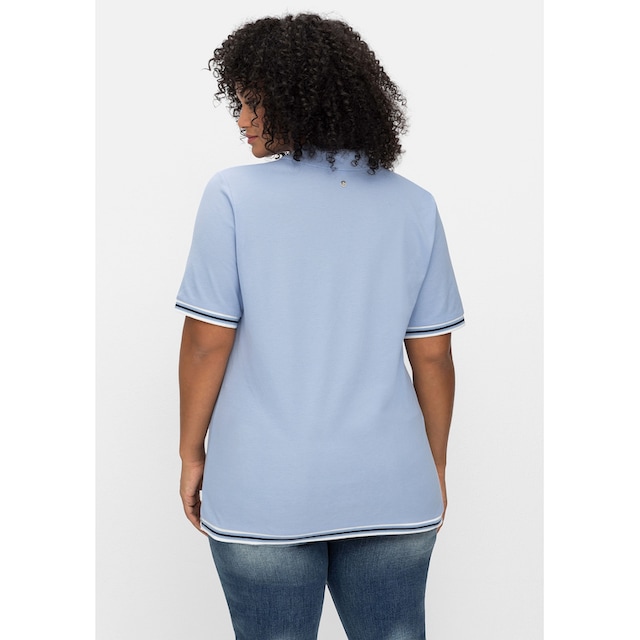 Sheego T-Shirt »Große Größen«, mit Kontrastkanten, aus Waffelpiqué shoppen  | I\'m walking