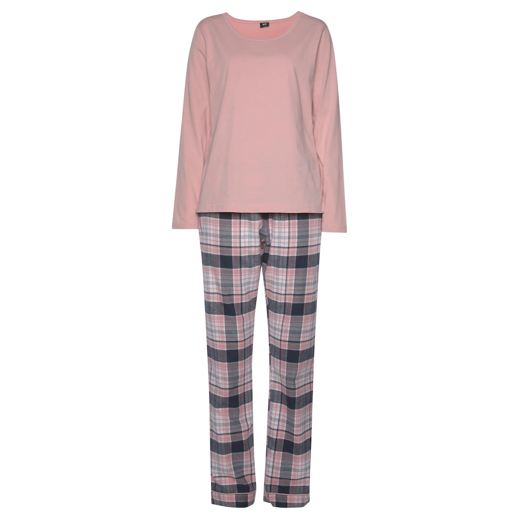 H.I.S Pyjama (2 tlg. 1 Stück) mit karierter Schlafhose